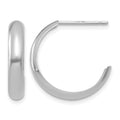 14k White Gold 3.5x17mm Polished J-Hoop Post Earrings