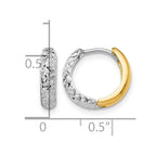14k Two-tone Diamond-cut Hoop Earrings