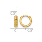 14k Cut-out Design Hinged Hoop Earrings