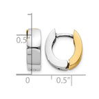 14k Two-tone Polished Hinged Hoop Earrings