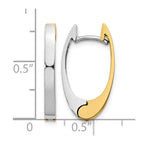 14k Two-tone V Shaped Hinged Hoop Earrings