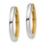 14k Two-tone Round Hinged Hoop Earrings