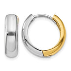 14K Two-tone Huggie Earrings