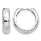 14k White Gold  Round Hinged Hoop Earrings