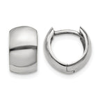 14k White Gold Round Hinged Hoop Earrings