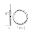 14k White Gold Round Hinged Earrings