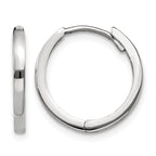 14k White Gold Round Hinged Earrings