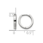 14k White Gold Round Hinged Hoop Earrings