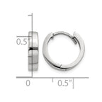14k White Gold Round Hinged Hoop Earrings