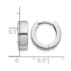 14K White Gold Hinged Hoop Earrings