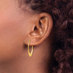 14K 1x26mm Polished Tapered Oval Hoop Earrings