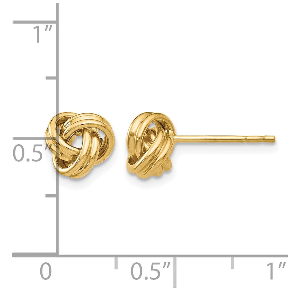 14K 7mm Polished Love Knot Post Earrings