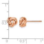 14k Rose Gold 7mm Polished Love Knot Post Earrings