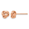 14k Rose Gold 7mm Polished Love Knot Post Earrings