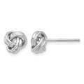 14k White Gold 7mm Polished Love Knot Post Earrings