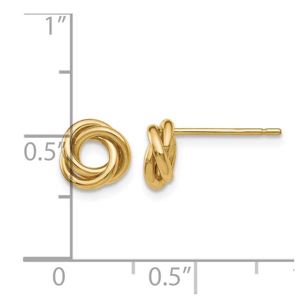 14k 8mm Polished Love Knot Post Earrings