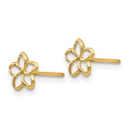 14k Cut-out Plumeria Post Earrings
