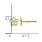 14k Cut-out Plumeria Post Earrings