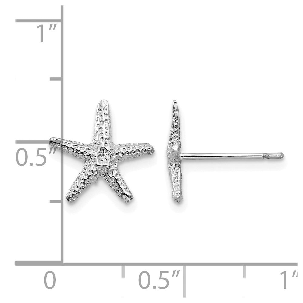 14k White Gold Starfish Post Earrings