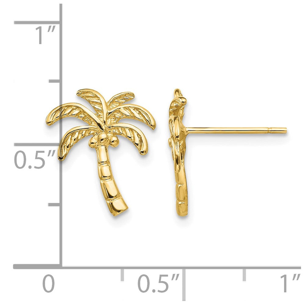 14k Polished Palm Tree Post Earrings