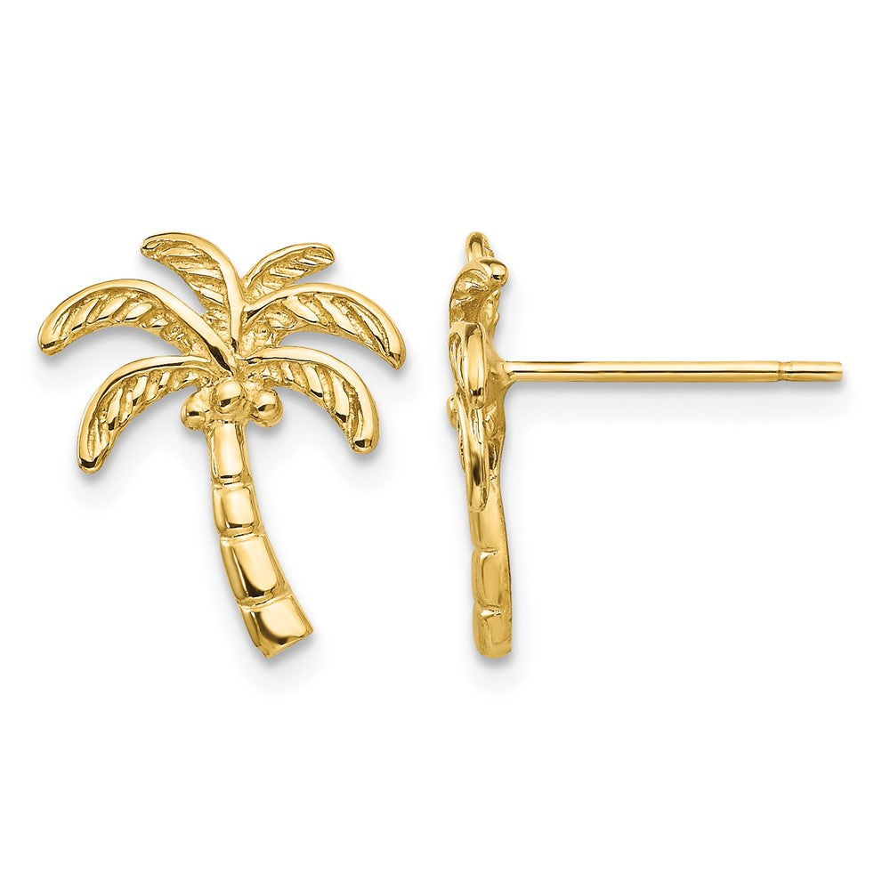 14k Polished Palm Tree Post Earrings