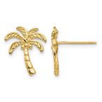 14k Polished Palm Tree Post Earrings