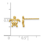 14k Peace Symbol Turtle Post Earrings