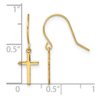 14k Cross Dangle French Hook Earrings