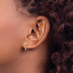 14k Pink Enameled Flamingo Post Earrings