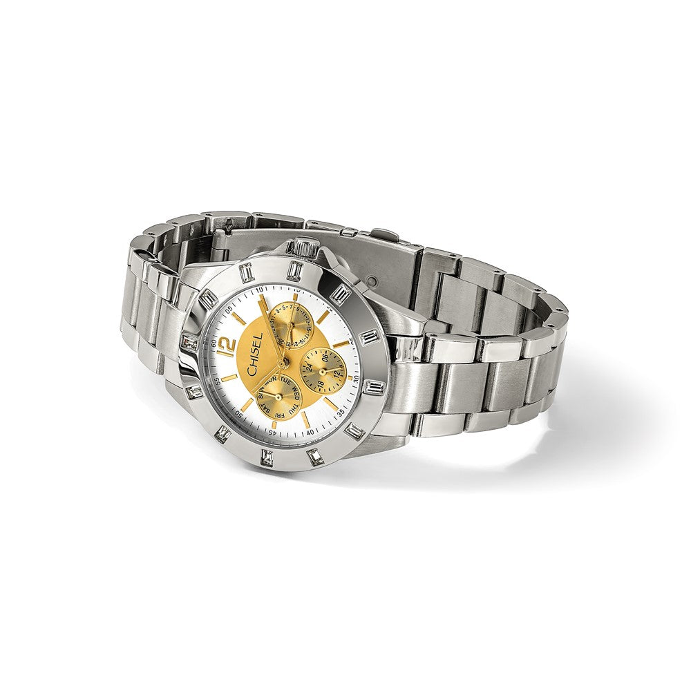 Mens Chisel Stainless Steel Champagne Dial Watch