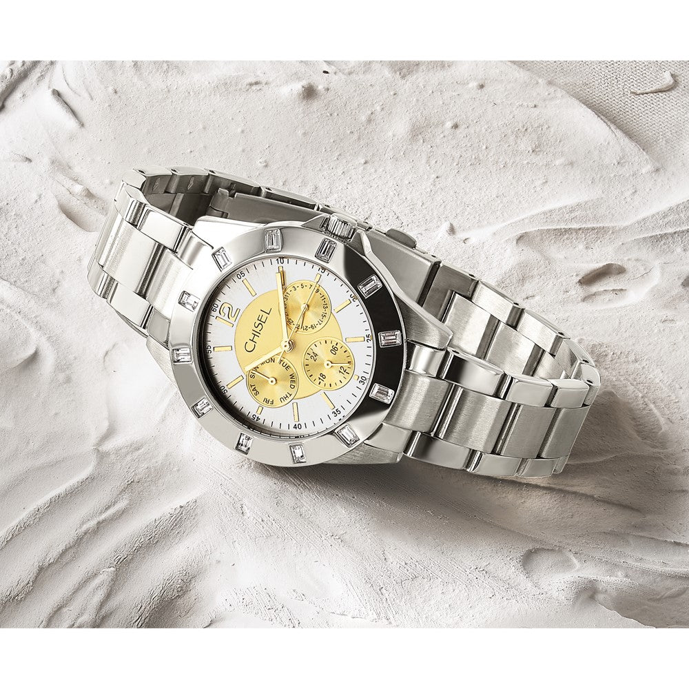 Mens Chisel Stainless Steel Champagne Dial Watch