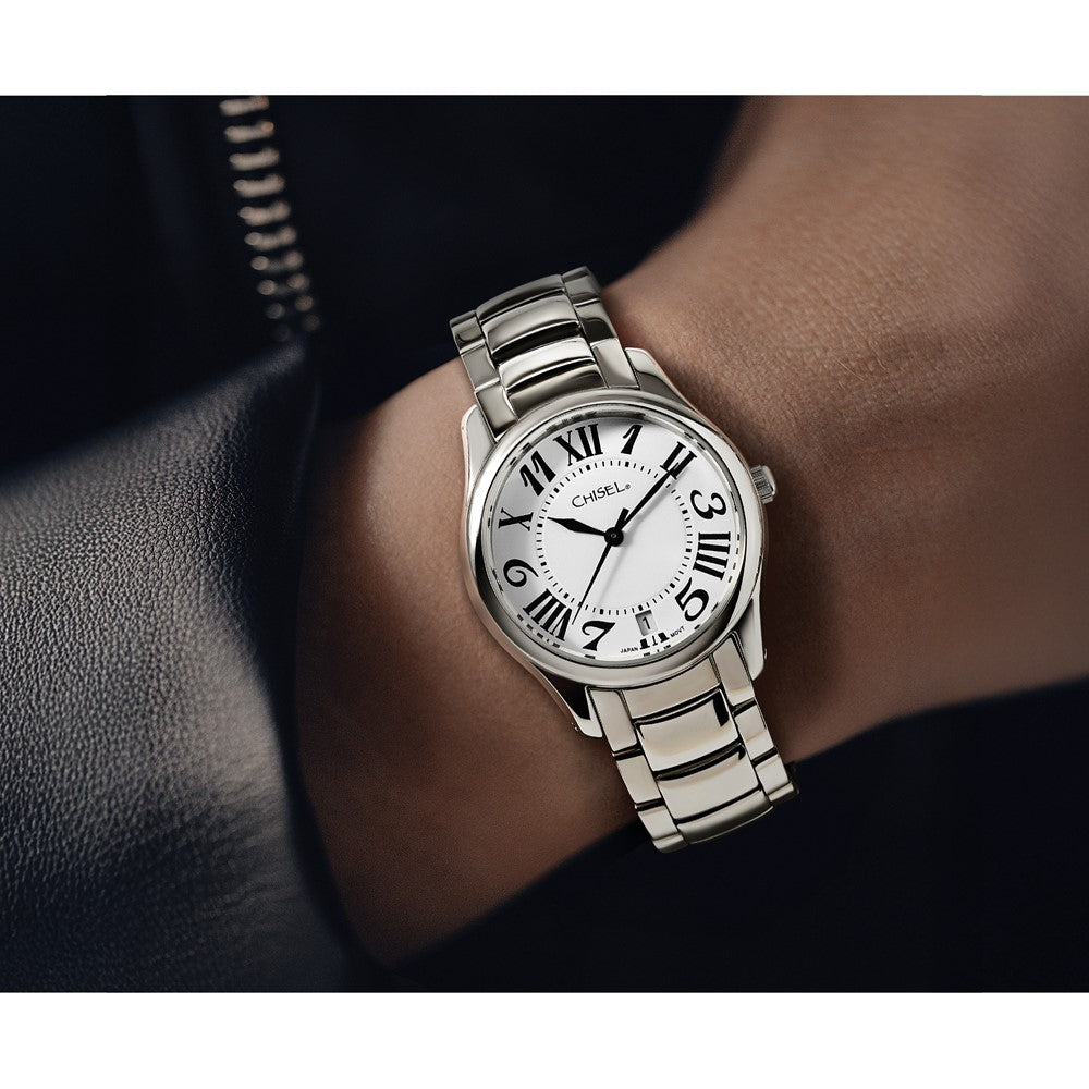 Ladies Chisel Stainless Steel White Dial Watch