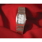Mens Chisel Stainless Steel White Tonneau Dial Watch