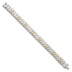 Tungsten w/10k Polished Chevron Style 8.25in Bracelet
