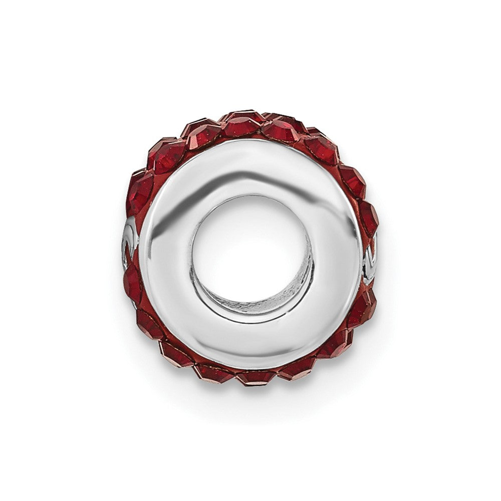 Sterling Silver Collegiate University of Alabama Red Crystal Bead