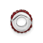 Sterling Silver Collegiate University of Alabama Red Crystal Bead
