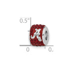 Sterling Silver Collegiate University of Alabama Red Crystal Bead