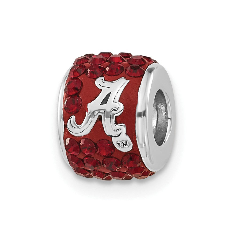 Sterling Silver Collegiate University of Alabama Red Crystal Bead