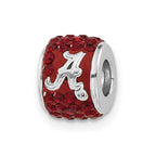 Sterling Silver Collegiate University of Alabama Red Crystal Bead