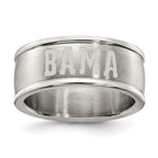 UNIV OF ALABAMA STAINLESS STEEL LOGO BAND RING SIZE 8