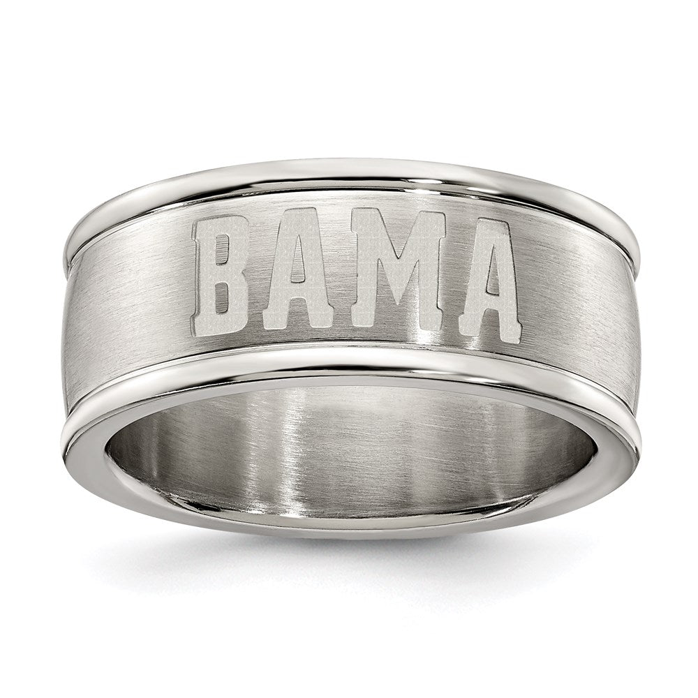 UNIV OF ALABAMA STAINLESS STEEL LOGO BAND RING SIZE 7
