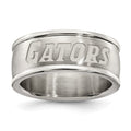 UNIV OF FLORIDA STAINLESS STEEL LOGO BAND RING SIZE 8