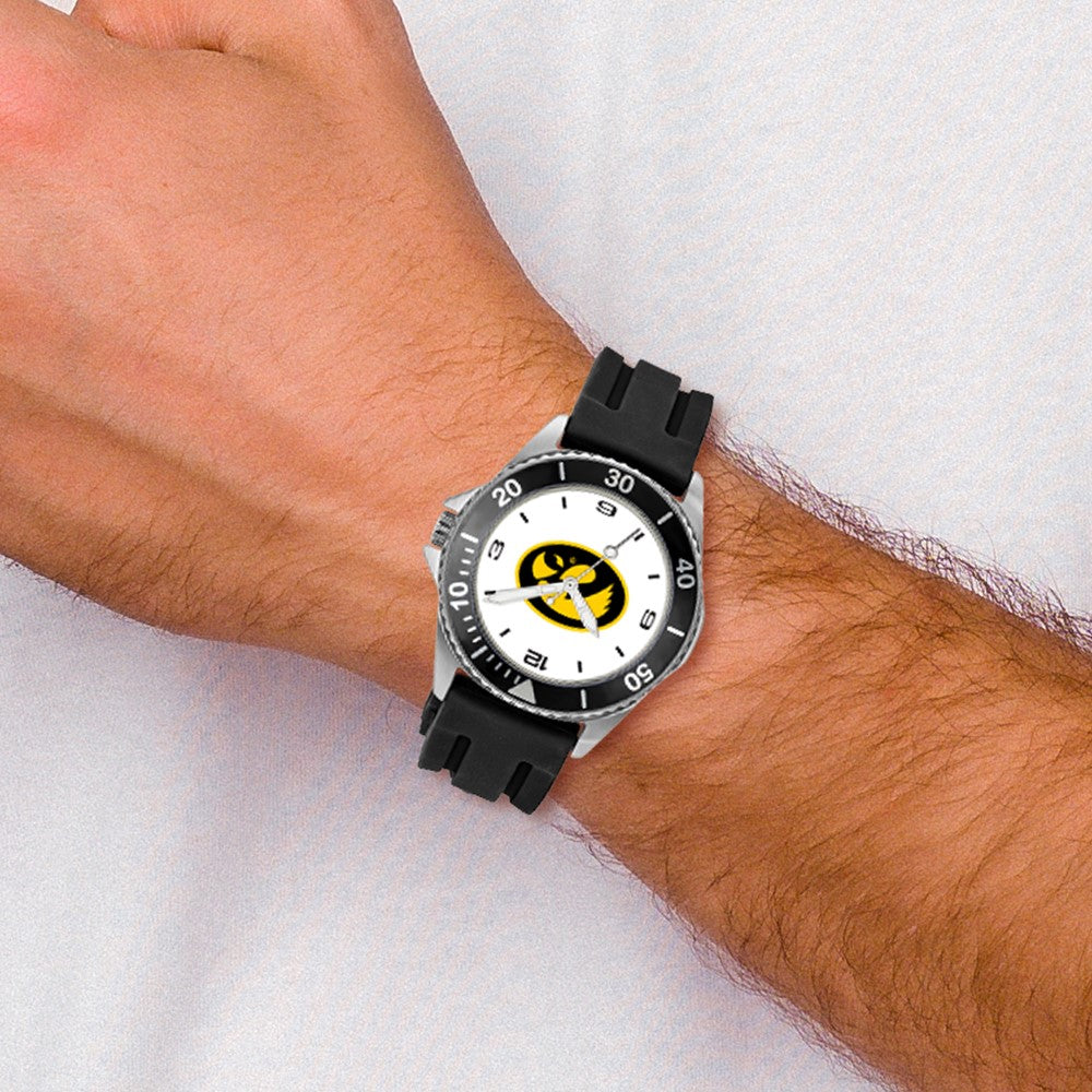 LogoArt University of Iowa Collegiate Gents Silicone Strap Quartz Watch