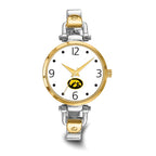 LogoArt University of Iowa Elegant Ladies Two-tone Quartz Bracelet Watch