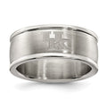 UNIV OF KENTUCKY STAINLESS STEEL LOGO BAND RING SIZE 6