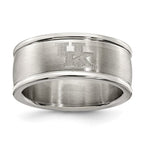 UNIV OF KENTUCKY STAINLESS STEEL LOGO BAND RING SIZE 6