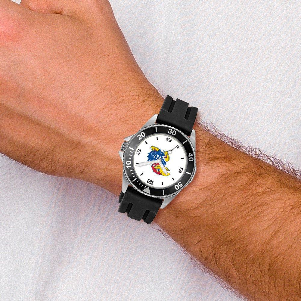 LogoArt University of Kansas Collegiate Gents Silicone Strap Quartz Watch
