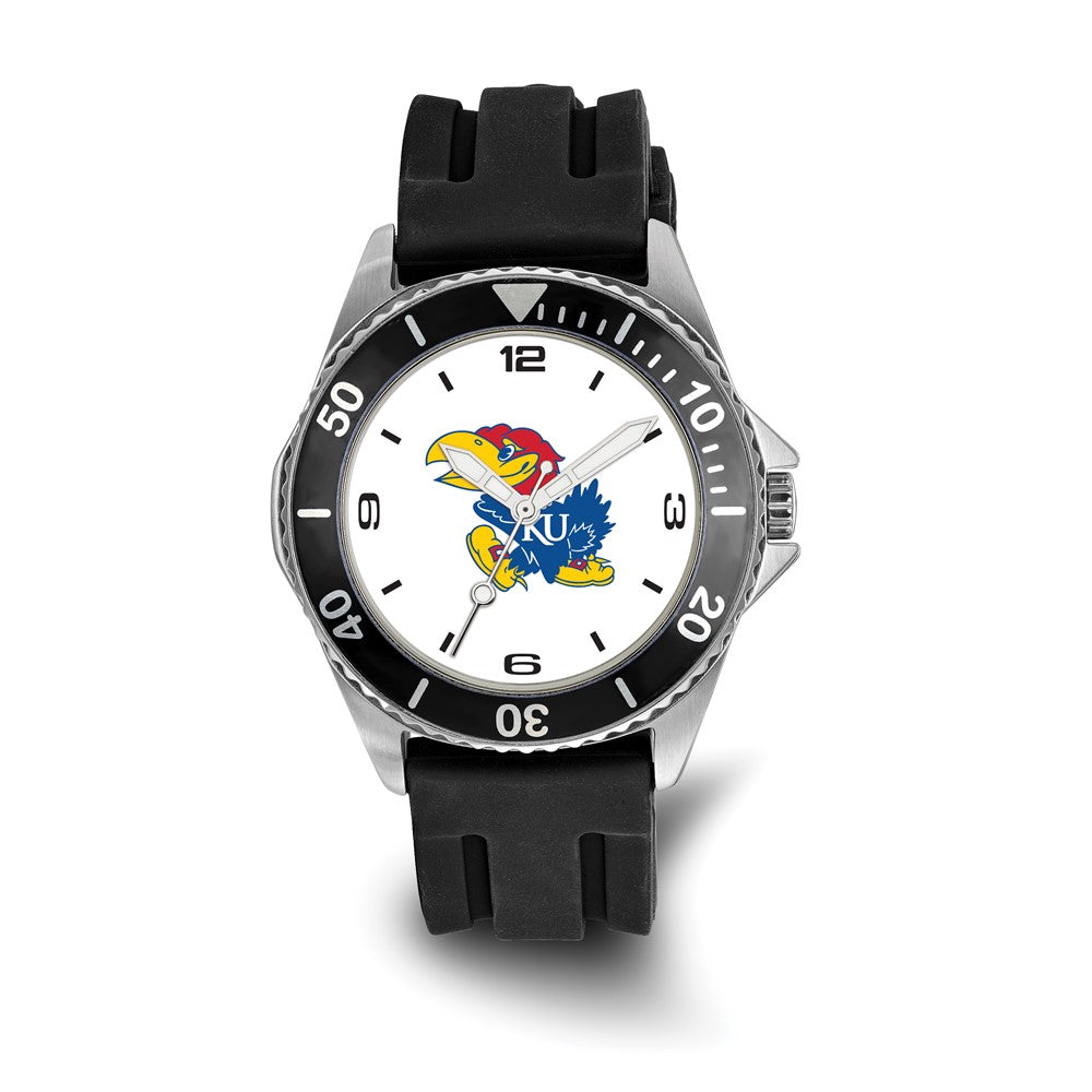 LogoArt University of Kansas Collegiate Gents Silicone Strap Quartz Watch