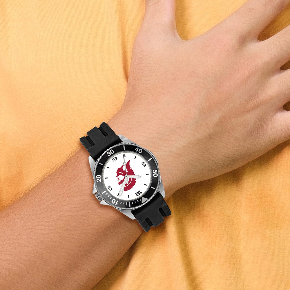 LogoArt University of Southern California Collegiate Gents Silicone Strap Quartz Watch