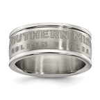 UNIV OF SOUTHERN MISS STAINLESS STEEL LOGO BAND RING SIZE 9